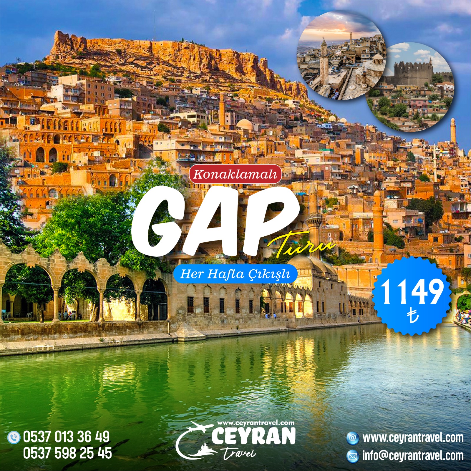1 GECE KONAKLAMALI GAP TURU